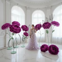 Аренда ростовых цветов из бумаги "Пионы фиолетовые"